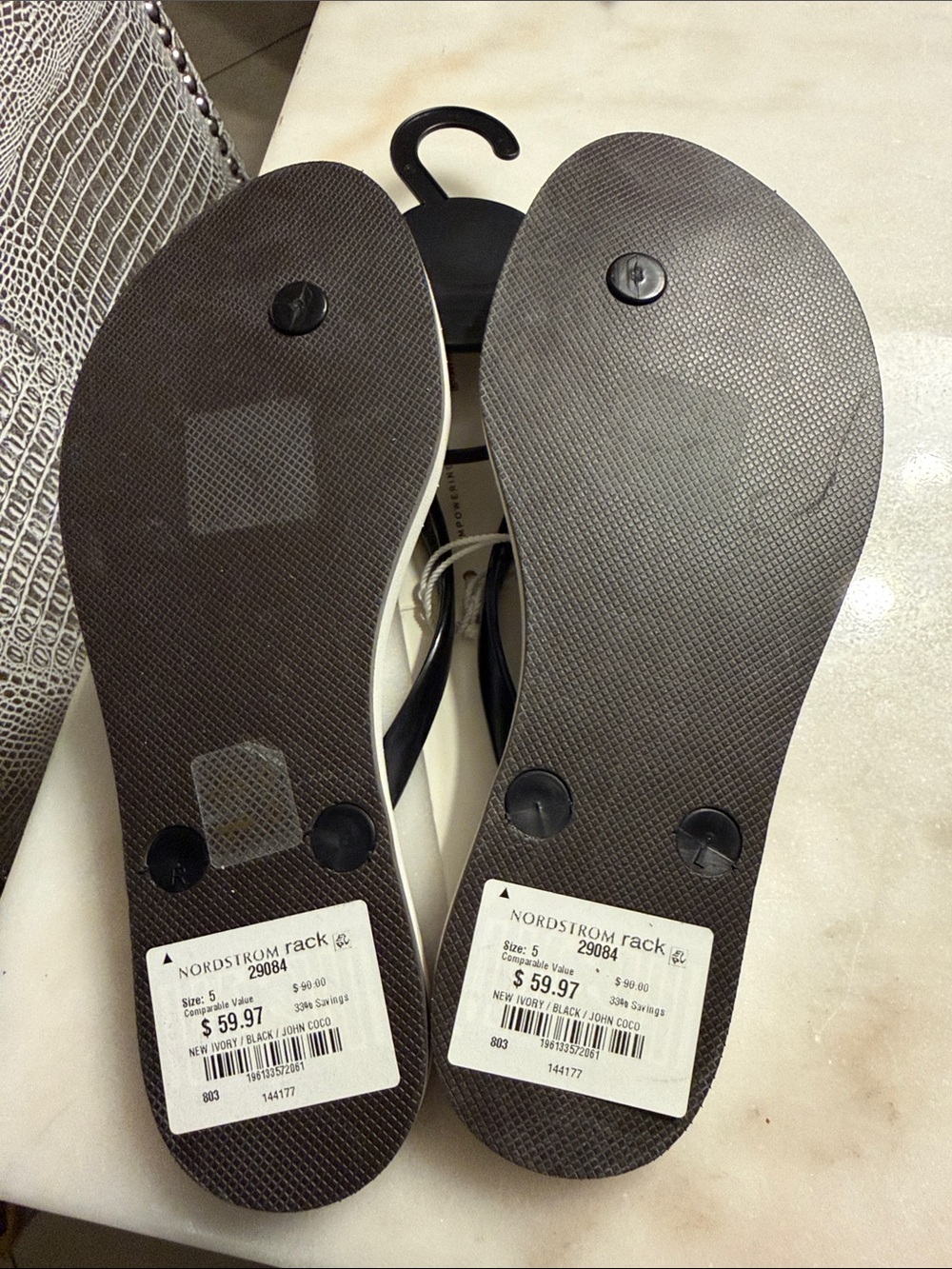 Tory Burch Black-Strap Leopard Print Flip Flops - Picture 2 of 3